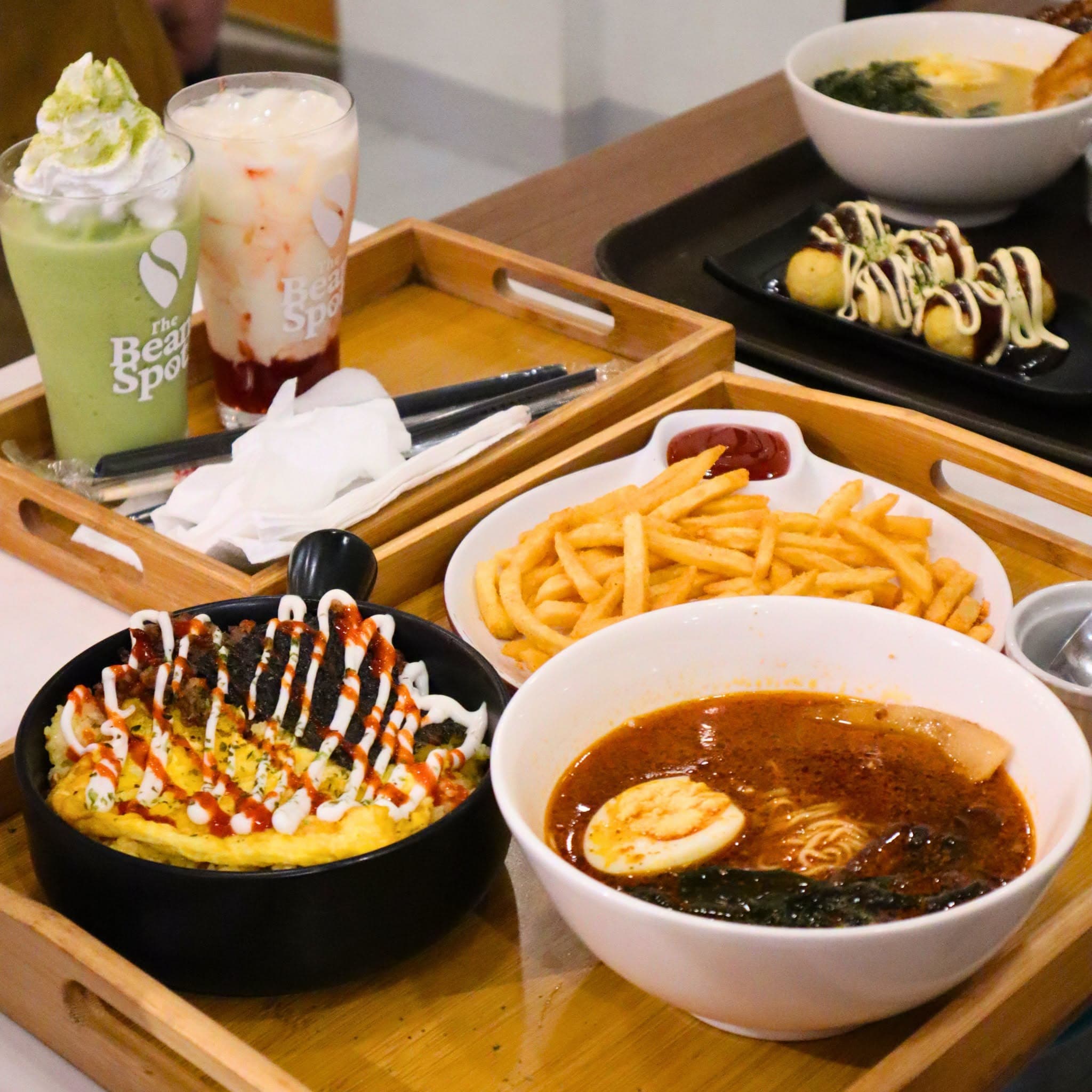 The Bean Spot signature menu spread